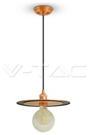 Κρεμαστό Φωτιστικό V-TAC Μεταλλικός Δίσκος Rose Gold με ντουί Ε27 3751