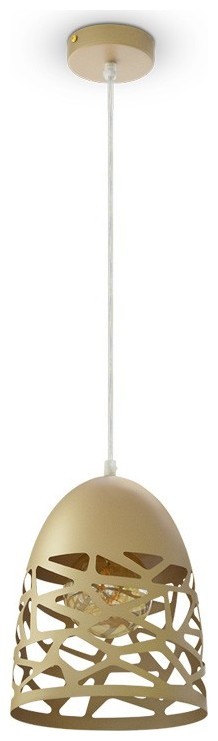 Κρεμαστό Φωτιστικό V-TAC Μεταλλικό Πλέγμα Σαμπανιζέ Χρυσό με ντουί Ε27 3821