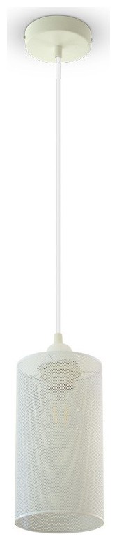 Κρεμαστό Φωτιστικό V-TAC Κύλινδρος Μεταλλικό Ψιλό Πλέγμα Λευκό Μάτ με ντουί Ε27 3829