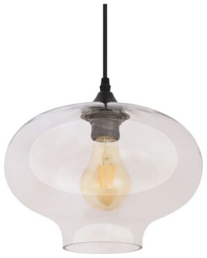 Κρεμαστό Φωτιστικό V-TAC Καλλιτεχνικό Σφαιρικό Γυαλί Διάφανο Φ280mm με ντουί Ε27 3867