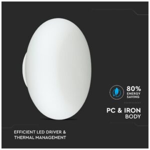 LED V-TAC Φωτιστικό Τοίχου Οροφής 40W Στρογγυλό Εξωτερικό Θερμό Λευκό Triac Dimmable 40061