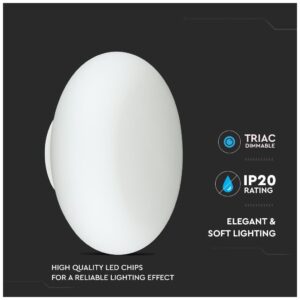 LED V-TAC Φωτιστικό Τοίχου Οροφής 40W Στρογγυλό Εξωτερικό Θερμό Λευκό Triac Dimmable 40061