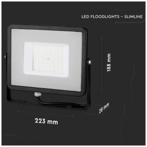 V-TAC Προβολέας LED SMD 50W 4000lm 100° IP65 Samsung Chip G2 Μαύρο Σώμα Φυσικό Λευκό 21407 V-TAC