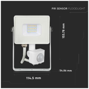 LED Προβολέας 10W SAMSUNG CHIP slim SMD Λευκός με Ανιχνευτή Κίνησης IP65 Θερμό Λευκό 433