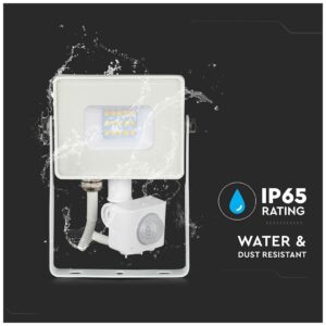 LED Προβολέας 10W SAMSUNG CHIP slim SMD Λευκός με Ανιχνευτή Κίνησης Φως Ημέρας 434