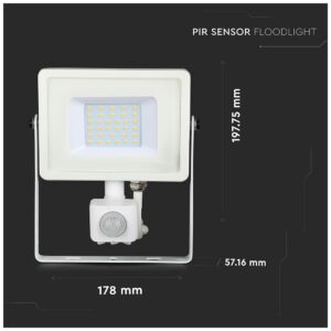 LED Προβολέας V-TAC 30W slim SMD Samsung chip με Ανιχνευτή Κίνησης IP65 Λευκός Ψυχρό Λευκό 5 Χρόνια Εγγύηση 459