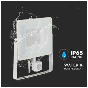 LED Προβολέας 50W slim SMD SAMSUNG CHIP με Ανιχνευτή Κίνησης IP65 Λευκός Ψυχρό Λευκό 5 Χρόνια Εγγύηση 468