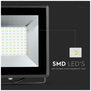 V-TAC LED Προβολέας E-Series SMD 100W Μαύρος θερμό Λευκό 5964