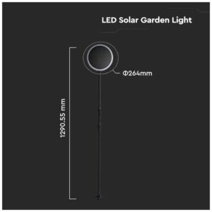 V-TAC VT-943 Σετ Καρφωτών Ηλιακών Φωτιστικών με Φωτοκύτταρο 2τμχ σε Μαύρο Χρώμα 6668