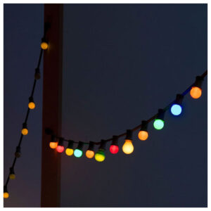 Καλωδιογιρλάντα με Λάμπες LED 10 μέτρα με 20 Λαμπτήρες 0,5W για Εξωτερικό Χώρο IP44 Πολύχρωμους RGBY