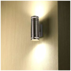 Φωτιστικό Τοίχου Σποτ Διπλό V-TAC Πάνω - Κάτω Ανοξείδωτο Χρώμιο και Γυαλί με Ντουί 2xGU10 7504