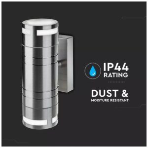 Φωτιστικό Τοίχου Σποτ Διπλό V-TAC Πάνω - Κάτω Ανοξείδωτο Χρώμιο και Γυαλί με Ντουί 2xGU10 7504