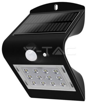 Ηλιακό Φωτιστικό LED V-TAC 1.5W με Αισθητήρα Solar Wall Light Φως Ημέρας 4000K Μαύρο 8277