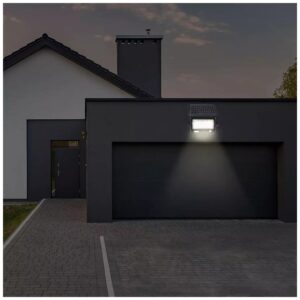 V-TAC LED Ηλιακός Προβολέας 10W Μαύρος με Ανιχνευτή κίνησης και Διακόπτη με Διάφορες Λειτουργίες Φως Ημέρας 8674