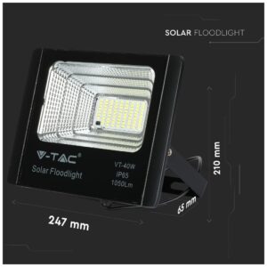 V-TAC LED Ηλιακός Προβολέας 16W Μαύρος Ψυχρό Λευκό 94008 V-TAC LED Ηλιακός Προβολέας 16W Μαύρος Ψυχρό Λευκό 94008