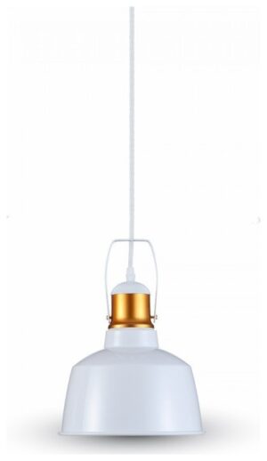 Κρεμαστό Φωτιστικό Vintage V-TAC  Αλουμίνιο Λευκό με ντουί Ε27 3729