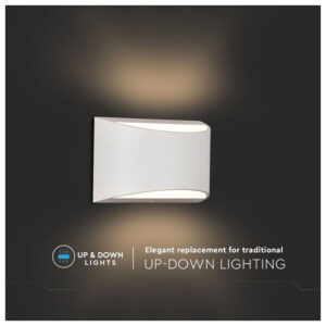 V-TAC Eπιτοίχιο Φωτιστικό LED 10W 230V 120° 1280lm IP54 Up-Down Άσπρο Σώμα Φυσικό Λευκό 218683