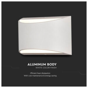 V-TAC Eπιτοίχιο Φωτιστικό LED 10W 230V 120° 1280lm IP54 Up-Down Άσπρο Σώμα Φυσικό Λευκό 218683