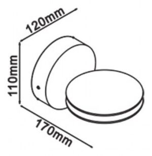 Φωτιστικό Τοίχου Απλίκα Δέσμης V-TAC 7W Αδιάβροχο IP65 Περιστρεφόμενο, Σώμα Μαύρο Θερμό Λευκό 8219