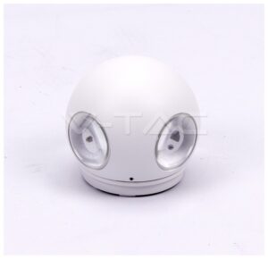 Φωτιστικό Τοίχου Απλίκα V-TAC Σφαίρα με Φως 4 Ακτίνες, Σώμα Λευκό, 4W IP65 Φως Ημέρας 8552