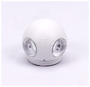 Φωτιστικό Τοίχου Απλίκα V-TAC Σφαίρα με Φως 4 Ακτίνες, Σώμα Λευκό, 4W IP65 Θερμό Λευκό 8551