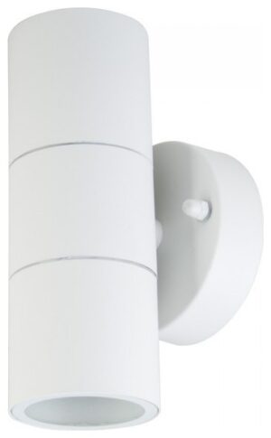 Φωτιστικό Τοίχου Σποτ Διπλό V-TAC Πάνω - Κάτω Ανοξείδωτο με Λευκό Χρώμα Στρογγυλό  με Ντουι 2xGU10 7570