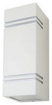 Φωτιστικό Τοίχου Σποτ Διπλό V-TAC Πάνω- Κάτω Αλουμινίου Λευκό με Φωτιζόμενες εμπρόσθιες Γρίλιες  Παραλληλόγραμμο με Ντουί 2χGU10 220V 7543