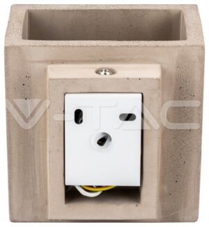 Φωτιστικό Τοίχου Απλίκα V-TAC Τσιμέντου Τετράγωνο Γκρι Ανοιχτό IP20 Up/Down με ντουί G9 8693