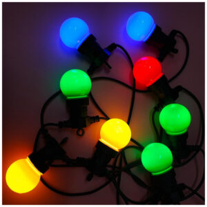 Καλωδιογιρλάντα με Λάμπες LED 5 μέτρα με 10 Λαμπτήρες 0,5W για Εξωτερικό Χώρο IP44 Πολύχρωμους RGBY