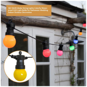 Καλωδιογιρλάντα με Λάμπες LED 5 μέτρα με 10 Λαμπτήρες 0,5W για Εξωτερικό Χώρο IP44 Πολύχρωμους RGBY