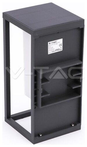 Ηλιακό Φωτιστικό Φαναράκι Επιτοίχιο LED V-TAC 2W SAMSUNG Chip Γκρι με 2 Λειτουργίες Θερμό Λευκό 784