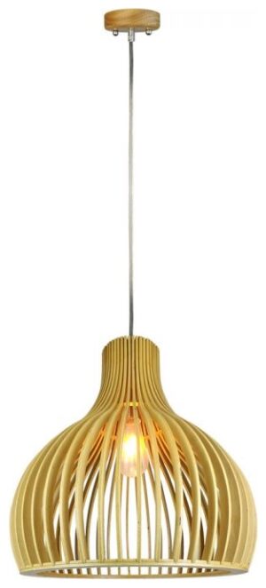Κρεμαστό Φωτιστικό Ξύλινο V-TAC  D350 x H450mm και ντουί E27 40501