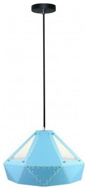 Κρεμαστό Φωτιστικό V-TAC Μεταλλική Καμπάνα Παστέλ Πρίσμα Γαλάζια με ντουί Ε27 310 x 180 mm 3946