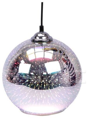 Κρεμαστό Φωτιστικό V-TAC Σφαιρικό Γυαλί 3D Ф250mm με ντουί Ε27 40131