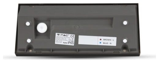 V-TAC Στεγανή Επιτοίχια Πλαφονιέρα Εξωτερικού Χώρου σε Μαύρο Χρώμα 6809