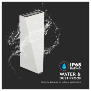 V-TAC Στεγανή Επιτοίχια Πλαφονιέρα Εξωτερικού Χώρου με Ενσωματωμένο LED σε Λευκό Χρώμα 218295