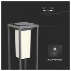 V-TAC LED ηλιακό φωτιστικό επιδαπέδιο 2W Θερμό λευκό 3000K Μαύρο σώμα με ανιχνευτή SKU: 21785