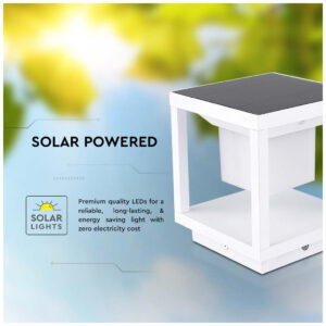 V-TAC LED ηλιακό φωτιστικό κήπου 2W IP65 θερμό λευκό 3000K με λευκό σώμα SKU: 6806