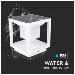 V-TAC LED ηλιακό φωτιστικό κήπου 2W IP65 θερμό λευκό 3000K με λευκό σώμα SKU: 6806