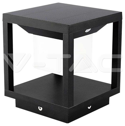 V-TAC LED ηλιακό φωτιστικό κήπου 2W IP65 θερμό λευκό 3000K με μαύρο σώμα