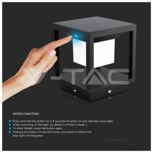 V-TAC LED ηλιακό φωτιστικό κήπου 2W IP65 θερμό λευκό 3000K με μαύρο σώμα