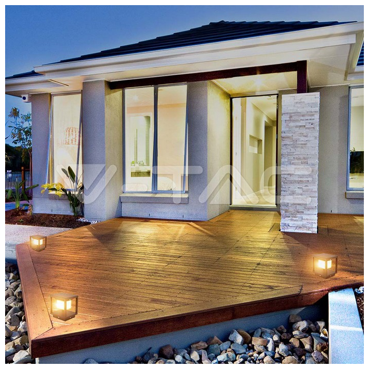 V-TAC LED ηλιακό φωτιστικό κήπου 2W IP65 θερμό λευκό 3000K με μαύρο σώμα