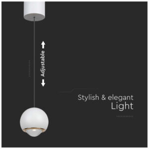 V-TAC LED κρεμαστό φωτιστικό οροφής σφαίρα 6W 3000K θερμό λευκό με λευκό σώμα SKU: 10342