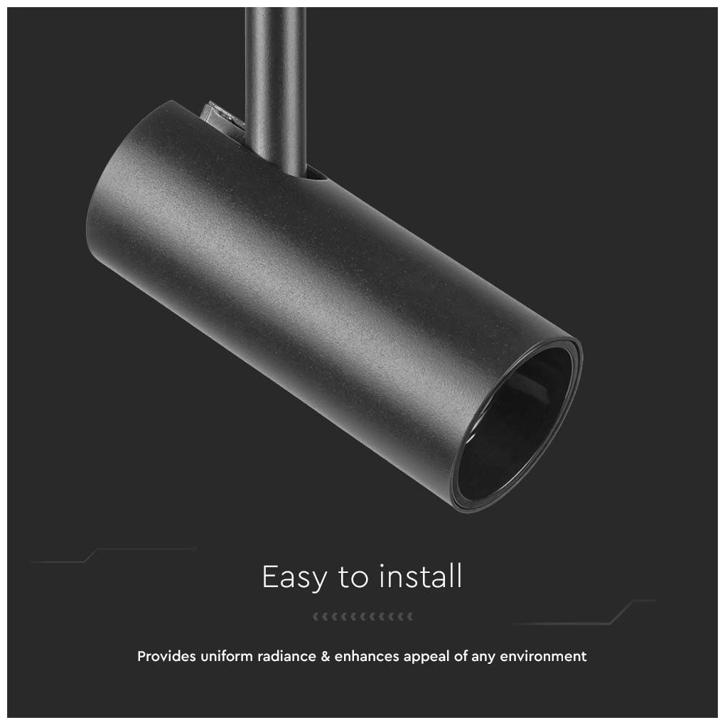 V-TAC LED μαγνητικό spot φωτιστικό ράγας ultra thin 48V 11W SMD 6400K ψυχρό λευκό μαύρο σώμα SKU: 10253