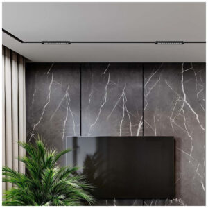 V-TAC LED μαγνητικό φωτιστικό ράγας ultra thin 48V 12W SMD 3000K θερμό λευκό μαύρο σώμα SKU 10237