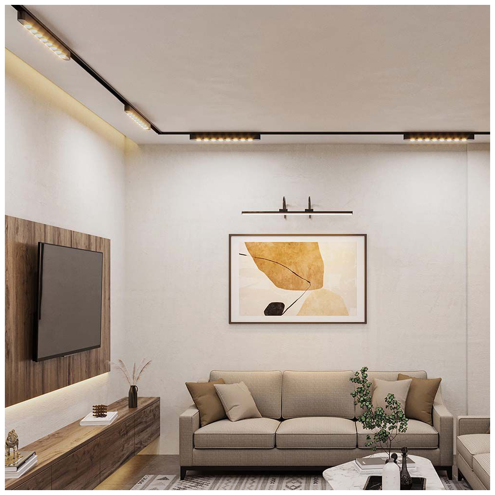 V-TAC LED μαγνητικό φωτιστικό ράγας ultra thin 48V 12W SMD 3000K θερμό λευκό μαύρο σώμα SKU 10237