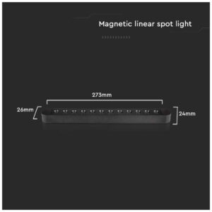 V-TAC LED μαγνητικό φωτιστικό ράγας ultra thin 48V 12W SMD 3000K θερμό λευκό μαύρο σώμα SKU 10237