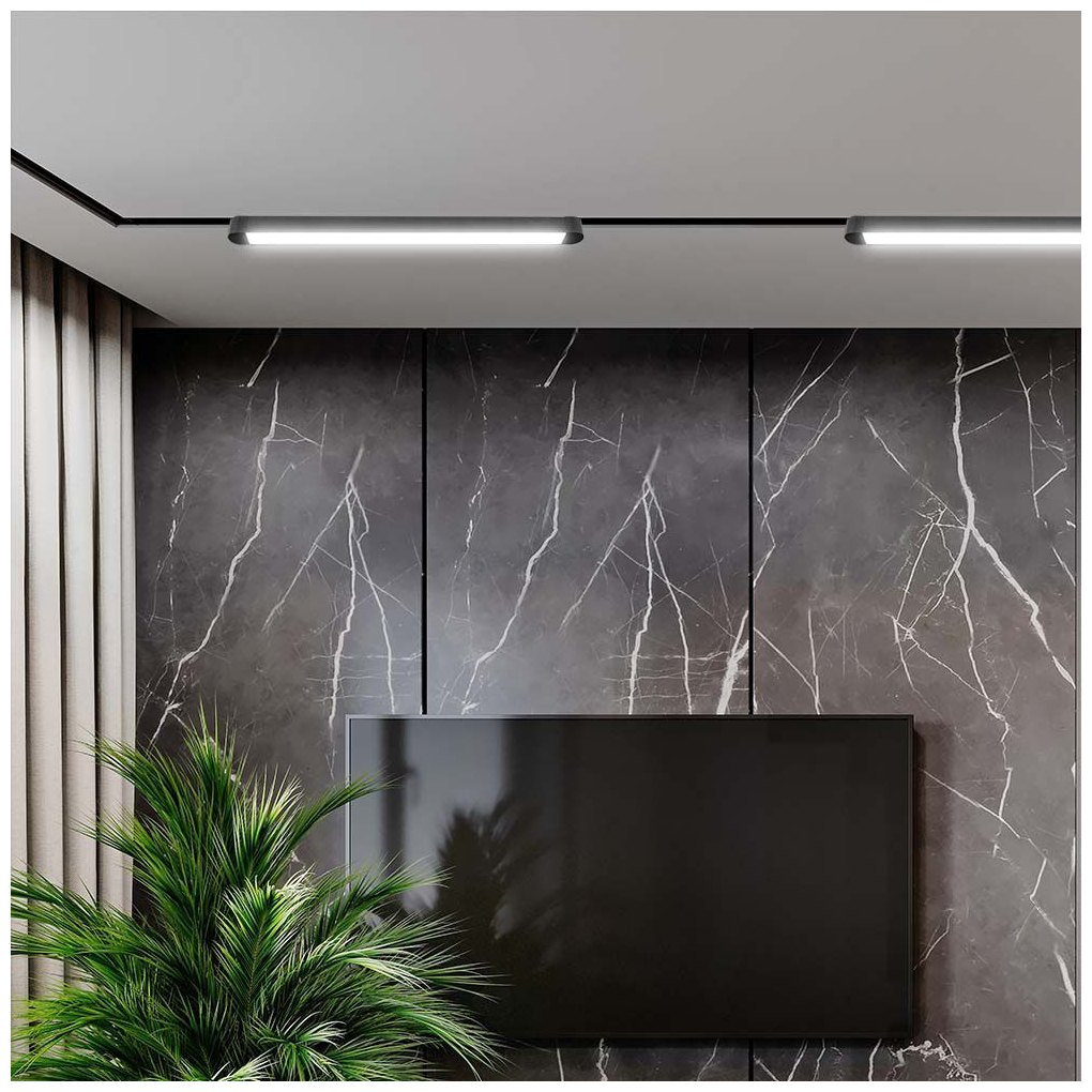 V-TAC LED μαγνητικό φωτιστικό ράγας ultra thin 48V 18W SMD 4000K φυσικό λευκό μαύρο σώμα SKU:10245