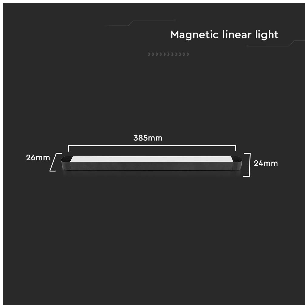 V-TAC LED μαγνητικό φωτιστικό ράγας ultra thin 48V 18W SMD 4000K φυσικό λευκό μαύρο σώμα SKU:10245