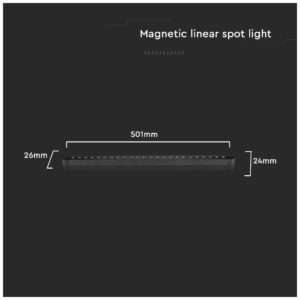 V-TAC LED μαγνητικό φωτιστικό ράγας ultra thin 48V 22W SMD 4000K φυσικό λευκό μαύρο σώμα SKU: 10239